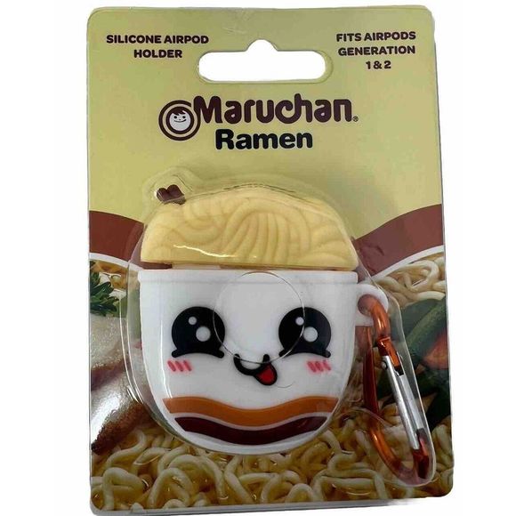 Airpods Case 1st 2nd Cover Gen Funny Face Maruchan Ramen Silicone Earphone - Picture 1 of 3